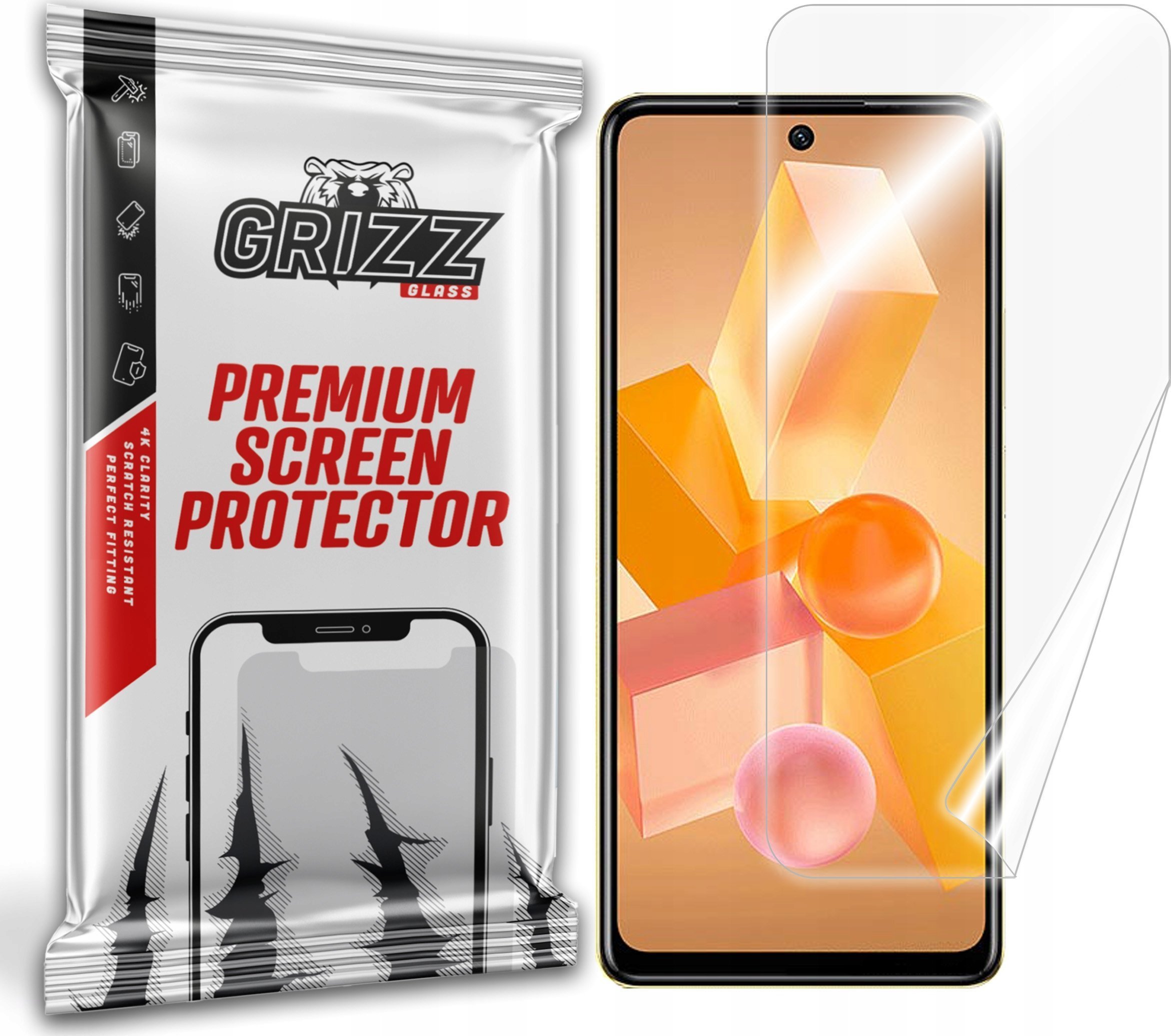 Mbrotjës ekrani GrizzGlass CeramicFilm për Infinix Hot 40, keramik, transparent