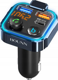 Transmetues Bluetooth FM për makinë Bounn BT23, MP3, 3x USB QC 3.0, RGB