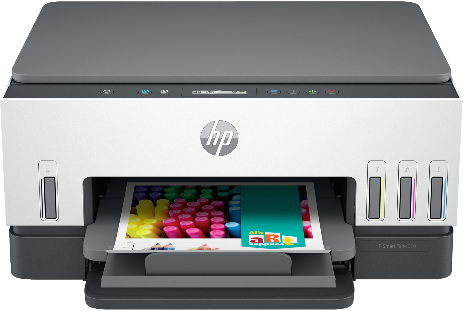Printer multifunksional HP Smart Tank 670, inkjet, WiFi, i bardhë