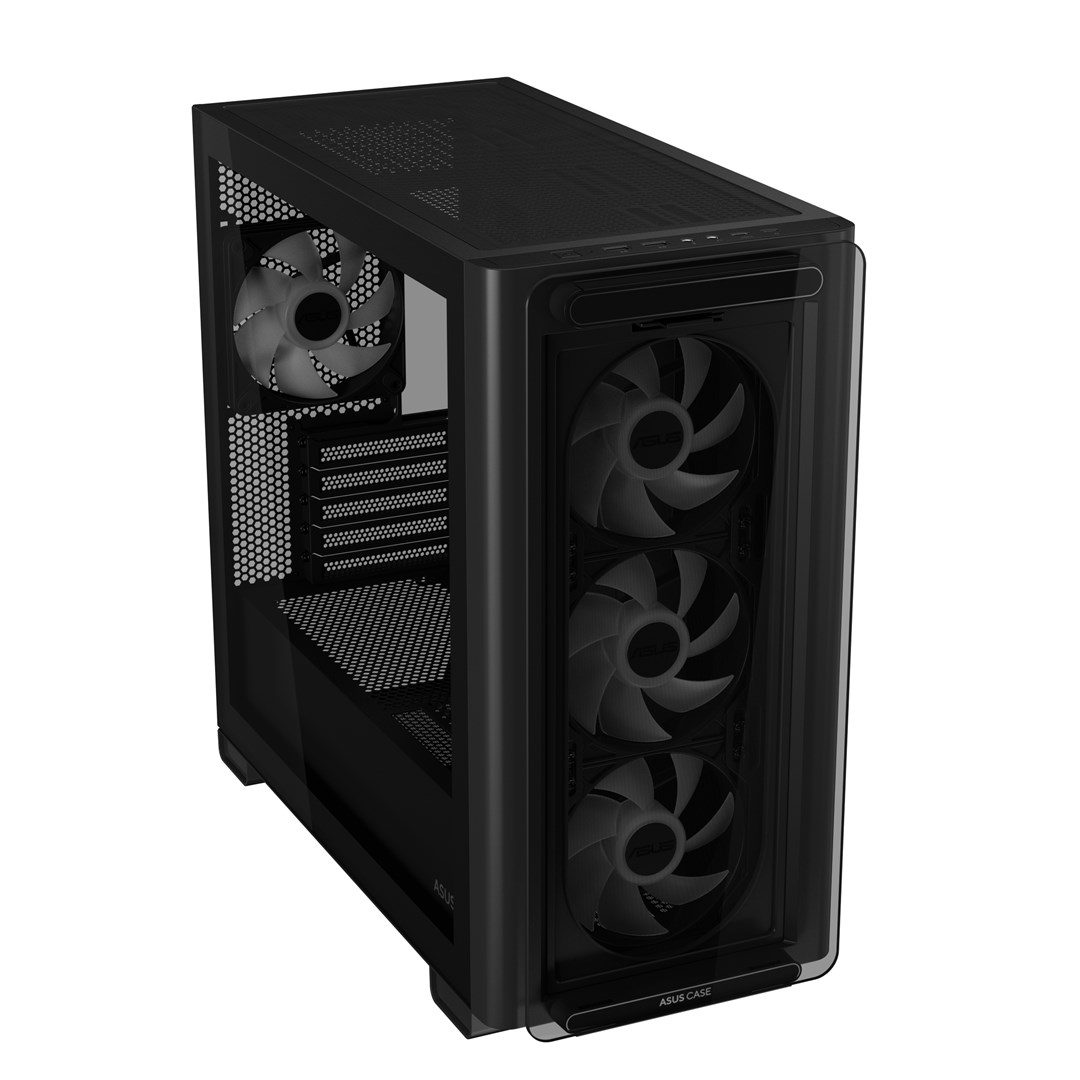 Kutia PC ASUS A23 PLUS Mid Tower, ARGB, xham i temperuar, e zezë