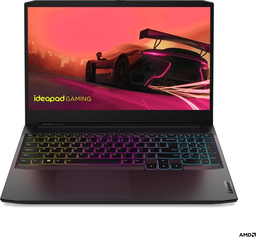 Лаптоп Lenovo IdeaPad Gaming, 15.6" 144 Hz, AMD Ryzen 5 5500H, 16 GB RAM, 512 GB SSD, Nvidia GeForce RTX 2050
