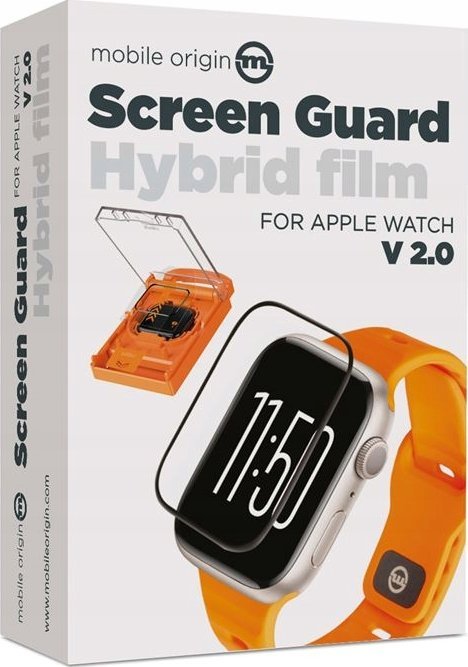 Mbrojtës ekrani Mobile Origin Hybrid Film, për Apple Watch Ultra 1/2 49mm, bordurë e zezë