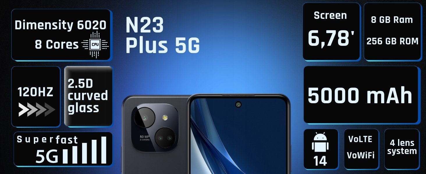 Телефон MyPhone Smartfn N23 Plus, 5G, црн