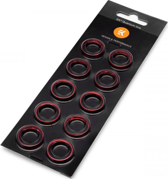 Unaza dekorative për ftohje me ujë EK Water Blocks EK Torque STC 13/10, set 10 copë, të kuqe
