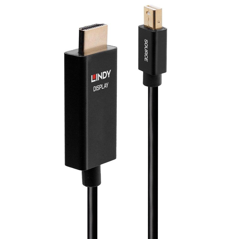 Kabllo Lindy Mini DisplayPort në HDMI, 2m, 4K 60Hz, HDR, e zezë
