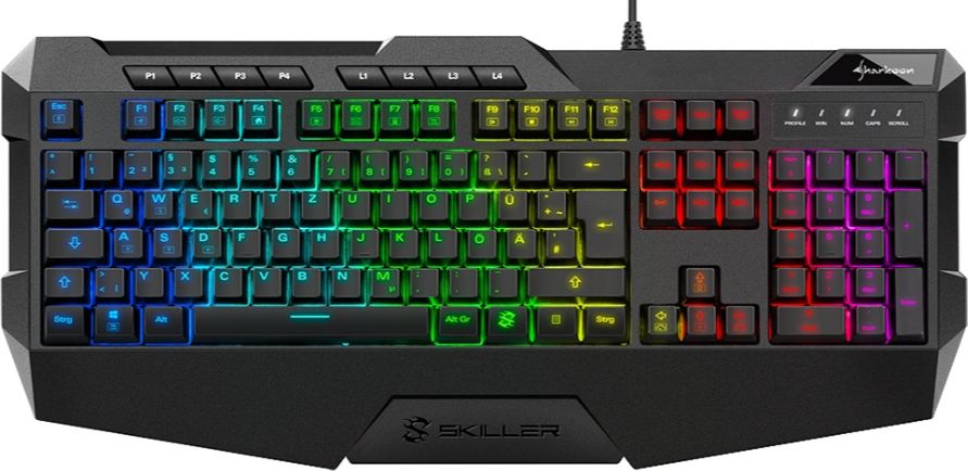 Tastierë gaming Sharkoon SKILLER SGK4, USB, ndriçim RGB, e zezë