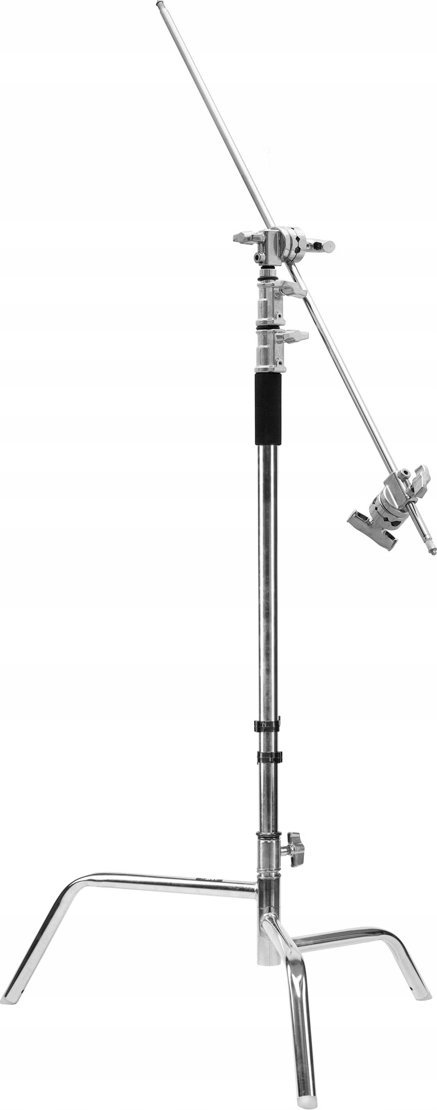 Stativ ndriçimi GlareOne Fatboy T, C-stand Turtle Base, çelik kromuar, argjendtë