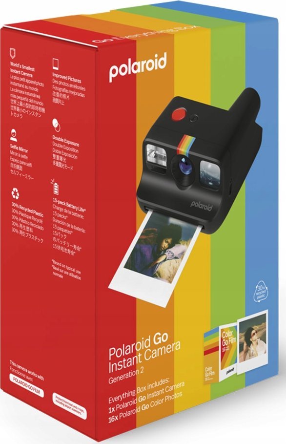 Kamerë instant Polaroid Go Gen 2, format Polaroid Go, e zezë