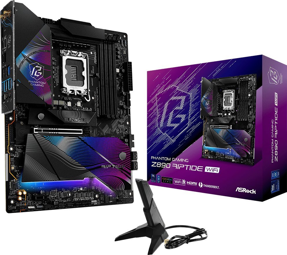 Pllakë amë ASRock Z890 Riptide, DDR5, Wi‑Fi, e zezë