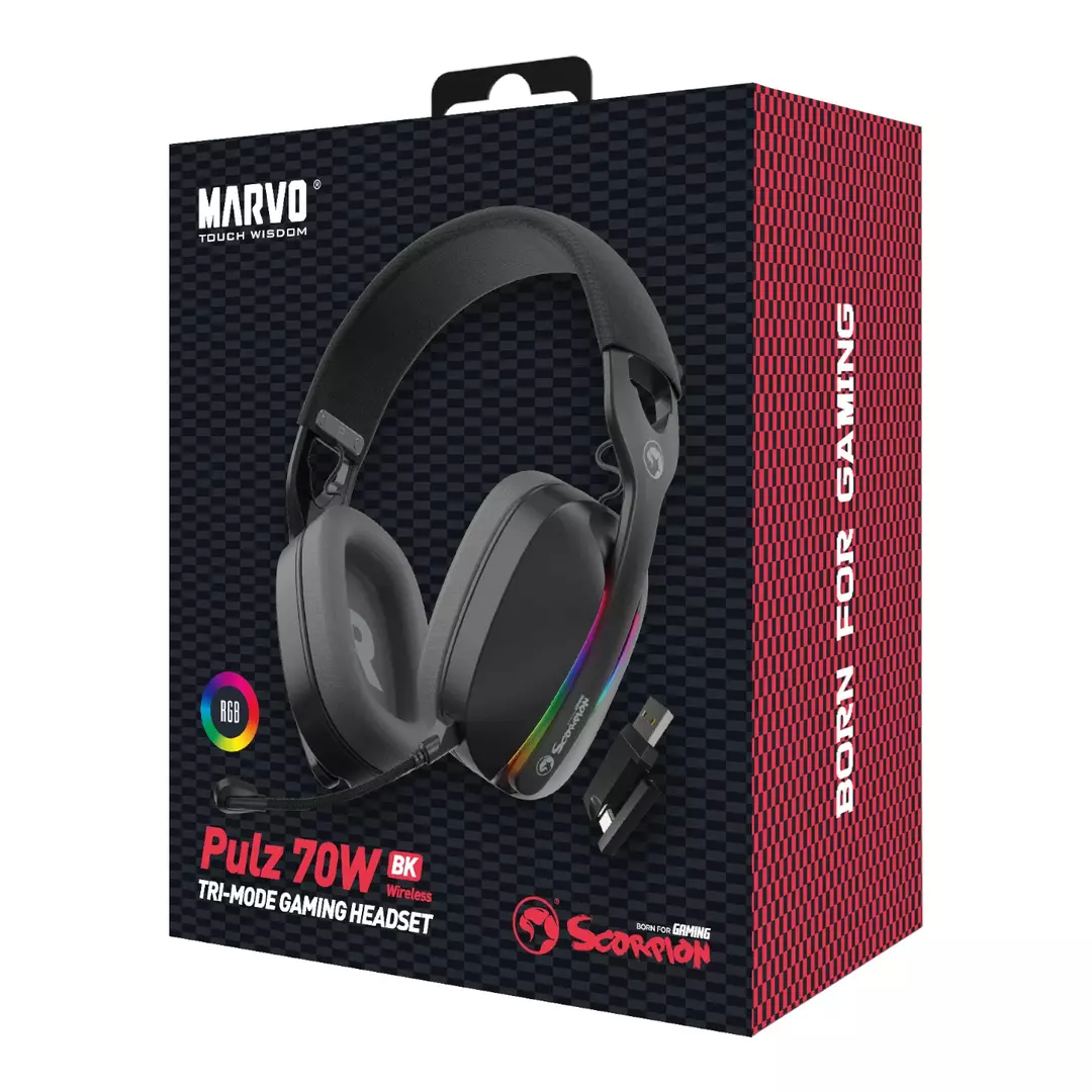 Kufje Me Bluetooth MARVO HG9086W BK