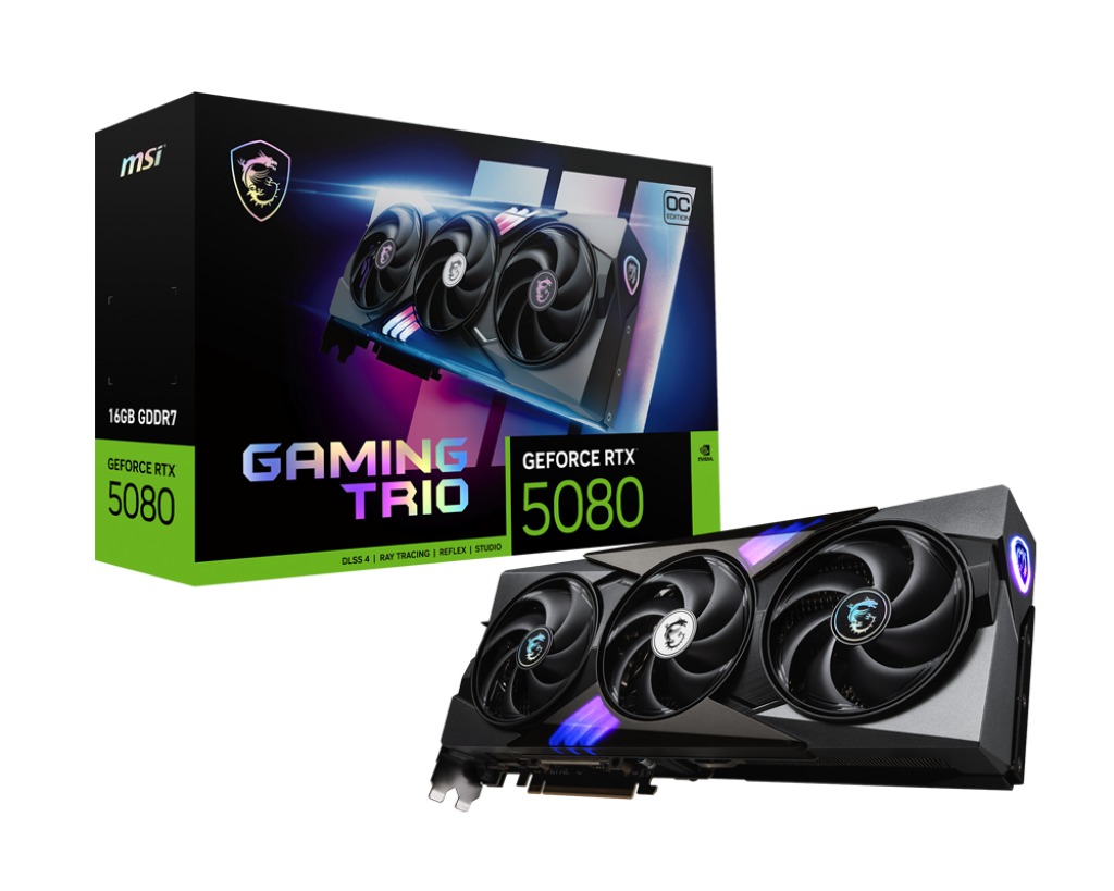Karta grafike MSI GeForce RTX 5080 Gaming Trio OC, 16 GB GDDR7
