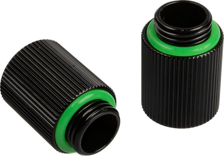 Zgjatës uji Bitspower Touchaqua 20mm, G1/4 mashkull femër, set 2 copë, i zi