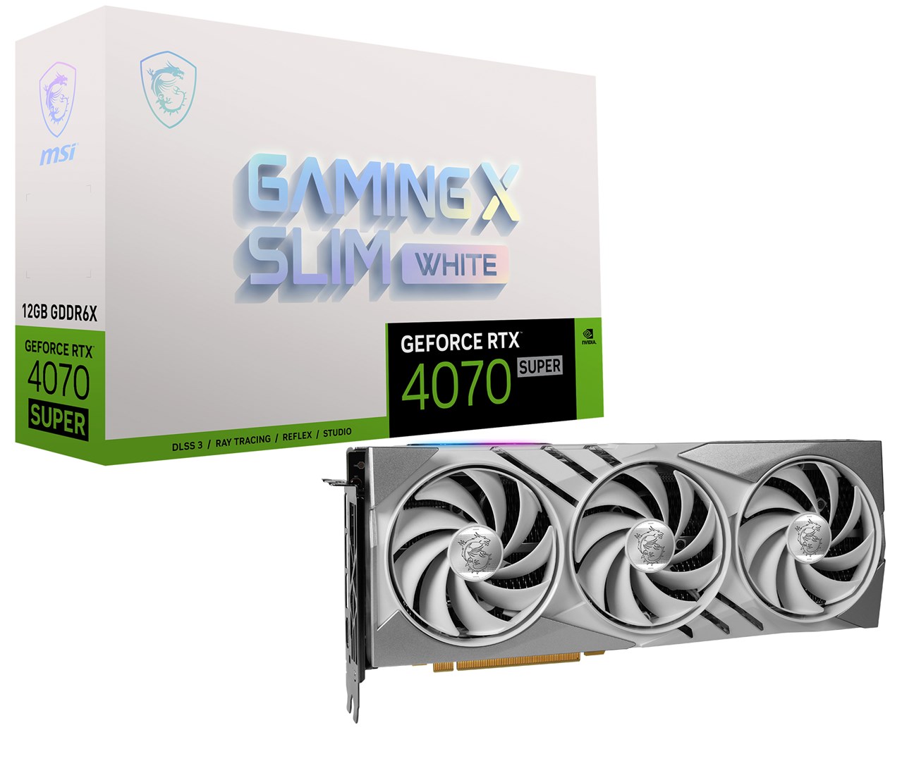 Kartelë grafike MSI GeForce RTX 4070 SUPER Gaming X Slim White 12GB GDDR6X