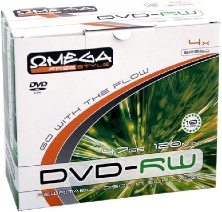 Disk optik Omega DVD-RW, 4.7 GB, 4x 10 copë
