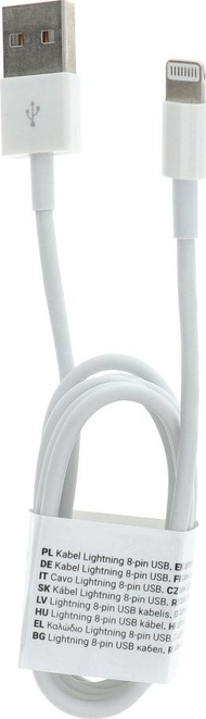 Kabllo USB Partner Tele.com USB A në Lightning, 1 m, e bardhë