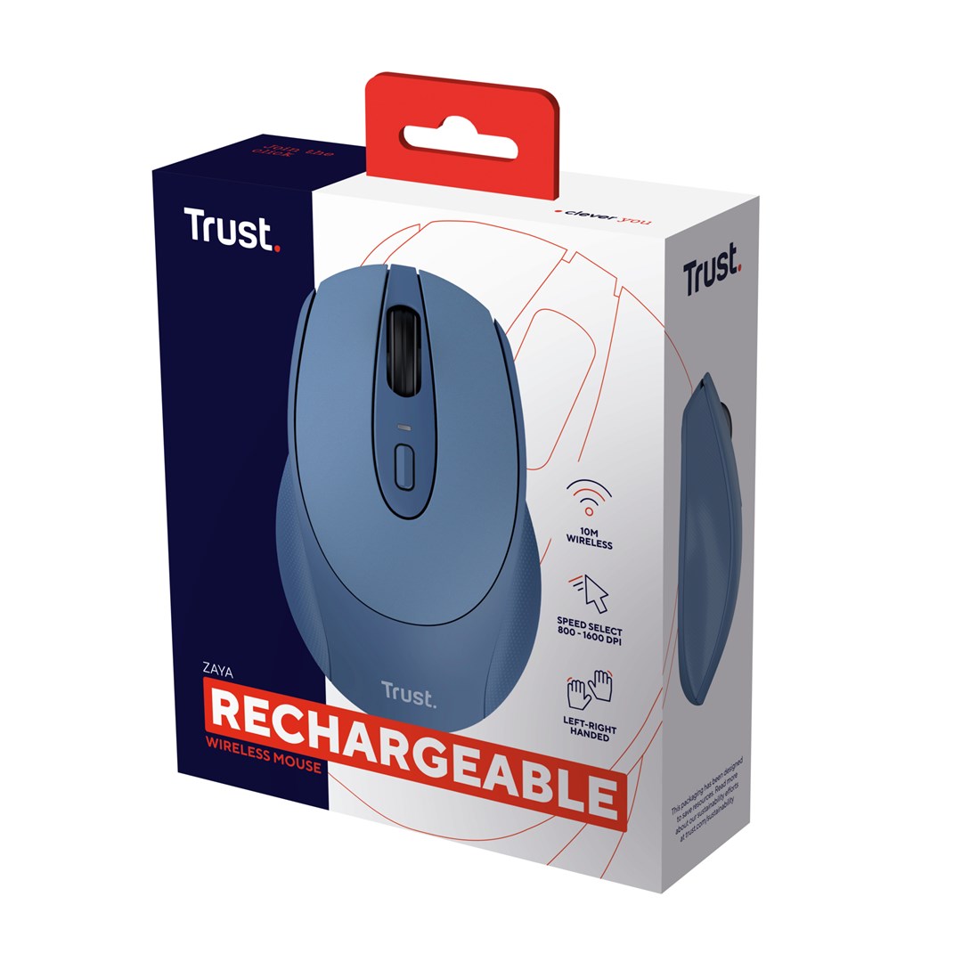 Maus pa tela Trust Zaya, optik, 1600 DPI, blu