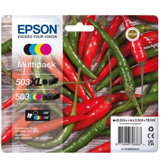 Ngjyrë printeri EPSON Multipack 4-colours 503XL, e zezë