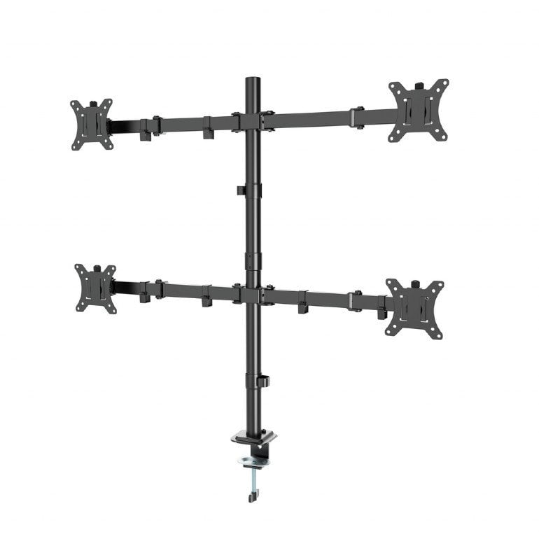 Stendë monitori Gembird Adjustable Desktop 4 Display, për 4 monitorë 13" 32", i rrotullueshëm, i kuq