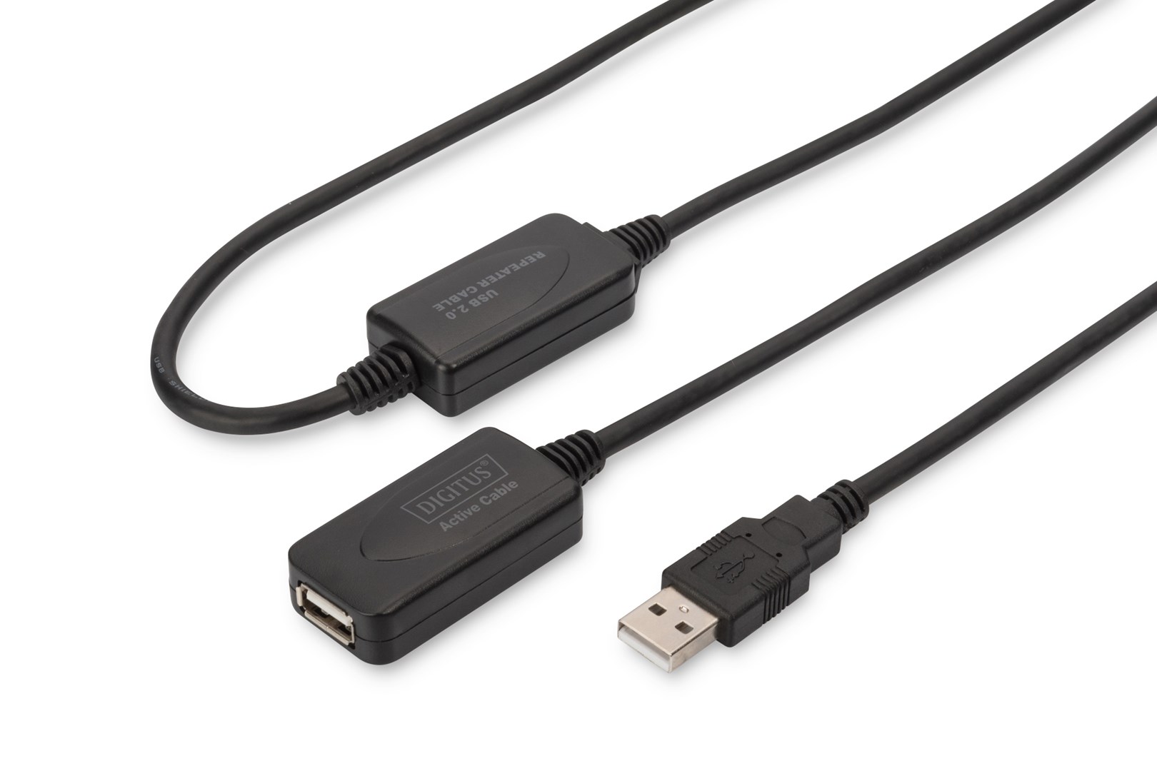 Kabllo USB 2.0 Digitus, 20m, e zezë