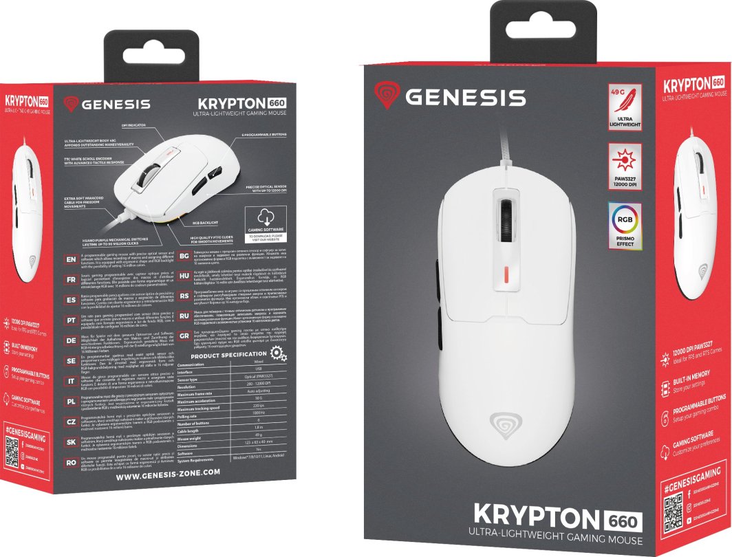 Maus Genesis KRYPTON 660, i bardhë