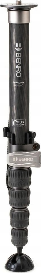 Monopod Benro MSD36C SupaDupa, fibër karboni, me bazë këmbësh, i zi