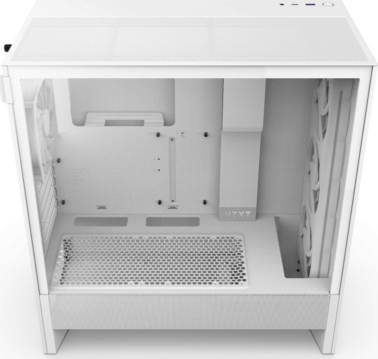 Kutia PC NZXT H5 Flow RGB, Mid Tower, xham i temperuar, e bardhë