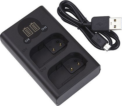 Karikues baterie Panasonic DMW-BLK22 Dual, USB, për 2 bateri, i zi