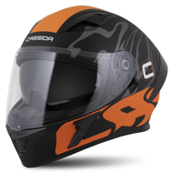 Helmetë integrale Cassida Orbit Multivers, ECE 22.06, me diell, e zezë matte portokalli gri e bardhë, XL