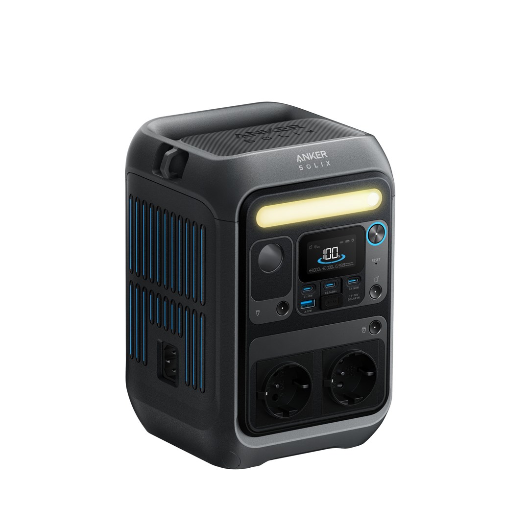 Stacion portativ energjie Anker SOLIX C300X, bateri LiFePO4, shumë porta AC USB, i zi