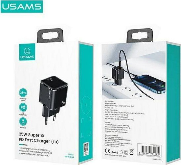 Karikues muri Usams T42 CC140TC01, 1x USB C, 25W, i bardhë