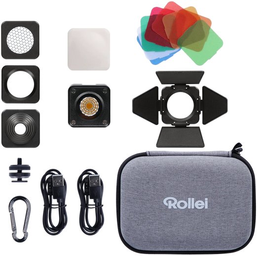 Dritë LED për video Rollei LUMIS SOLO 2, kompakte, e rregullueshme, e zezë