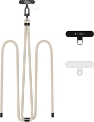 Rrip telefoni Tech-Protect C7S Rope Crossbody, i rregullueshëm, taupe dhe i zi