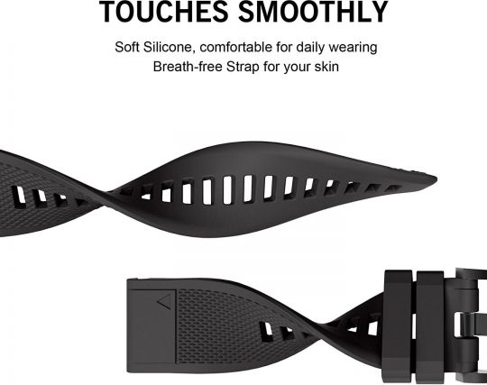 Rrip ore Tech-Protect Smooth Strap për Garmin Fenix 5, 22mm, TPU, i zi