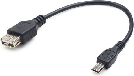 Kabllo Gembird CABLEXPERT, USB-A (F) / Micro USB (M), OTG, për tabletë / celularë, 15cm, e zezë