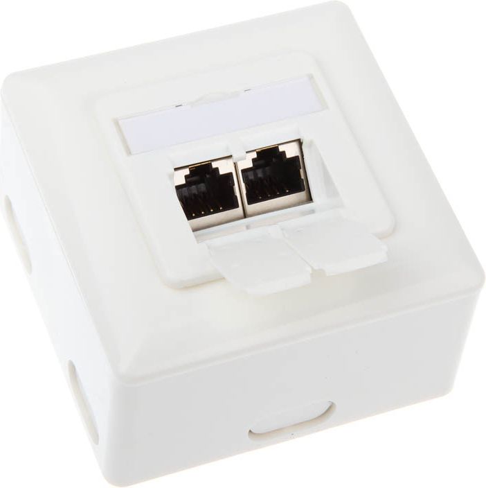 Prizë rrjeti InLine Surface-mounted 75602J, 2x RJ45 Cat.6, horizontale, e bardhë