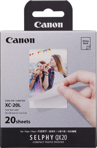 Paketë letre fotografike Canon XC-20L, 54 x 85 mm, 20 fletë, e bardhë