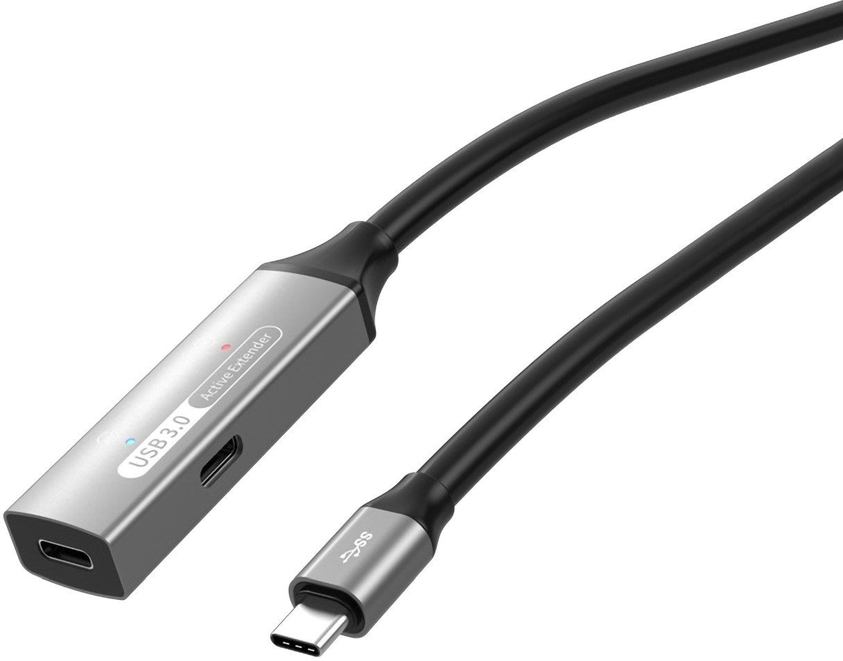 Kabllo zgjatues PremiumCord Active USB C, 5 m, USB 3.2 Gen 1, gri
