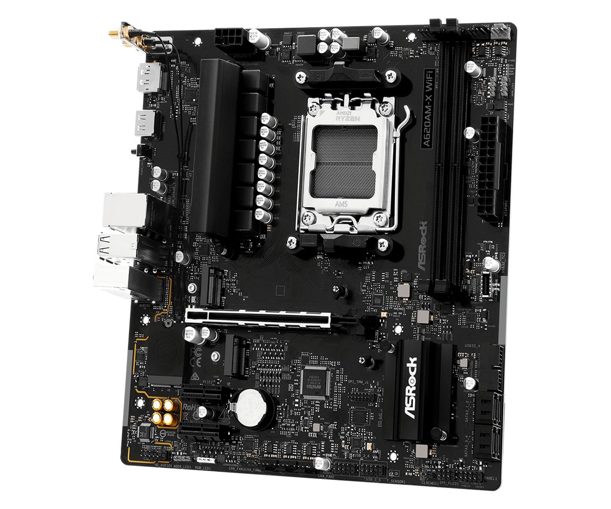 Pllakë amë ASRock A620AM-X WiFi, Socket AM5, DDR5, e zezë