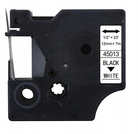 Shirit etiketimi DYMO D1 45013, 12mm x 7m, zi në të bardhë