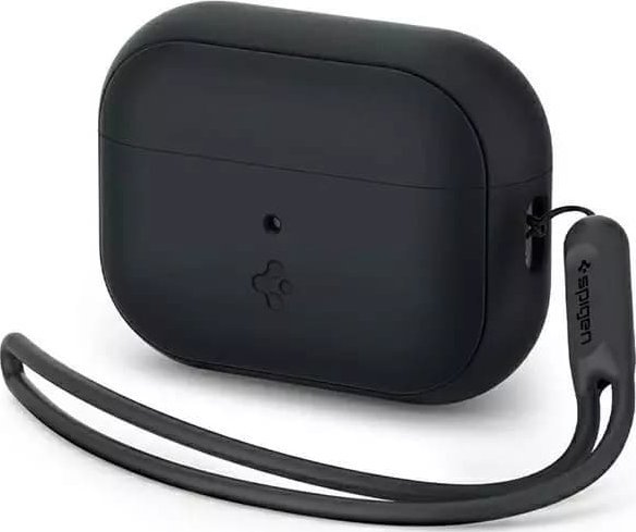 Mbështjellëse Spigen Silicone Fit Strap për AirPods Pro 2, silikoni, me rrip, e zezë