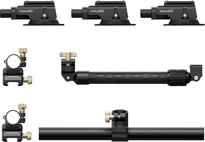 Mbajtëse Insta360 për selfie stick Insta360 Action Invisible, e zezë