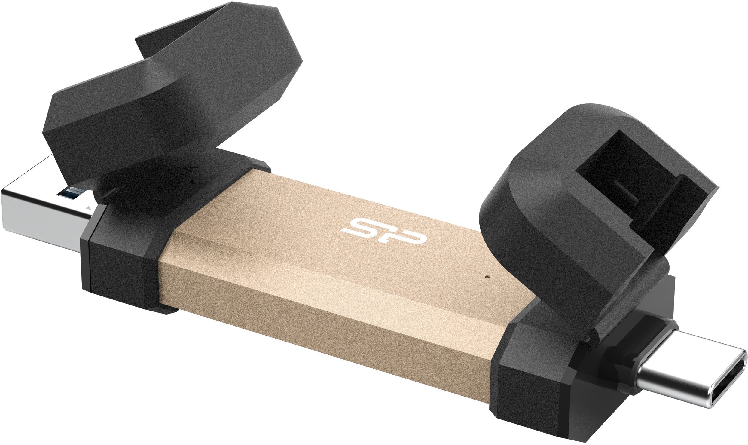 USB Силикон Повер DS72, 500GB, златна