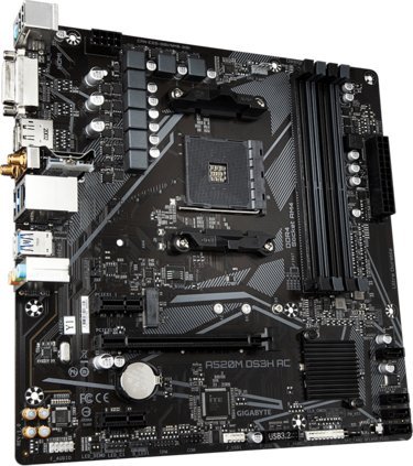 Pllakë amë GIGABYTE A520M DS3H AC, AMD Ryzen 5000, DDR4, WiFi 5