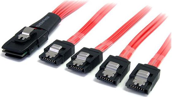 Kabllo StarTech (SAS8087S450) SFF 8087 - SATA x4, 0.48m, e kuqe