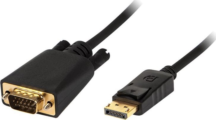 Kabllo adapter DisplayPort në VGA, 1.8m, Full HD, e zezë