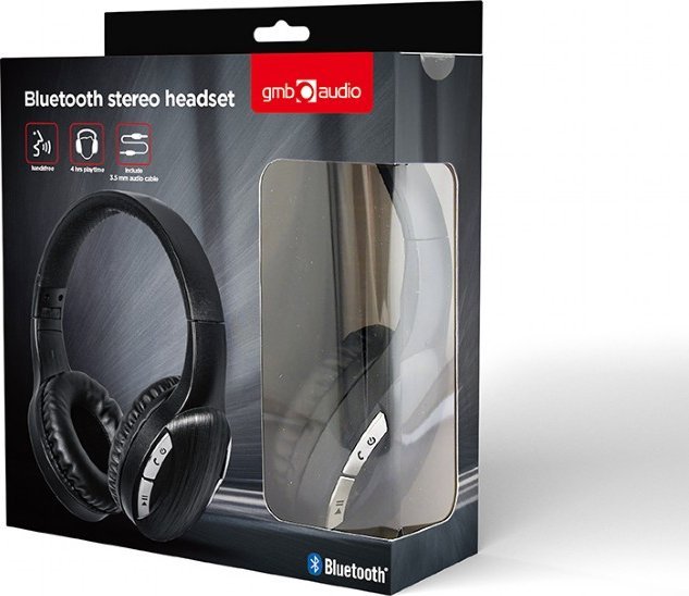 Kufje me Bluetooth Gembird BTHS-01, pa tela dhe me kabllo, të zeza