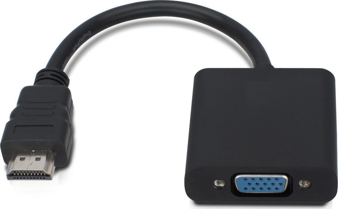 Adapter video MicroConnect HDMI në VGA, 15 cm, i zi