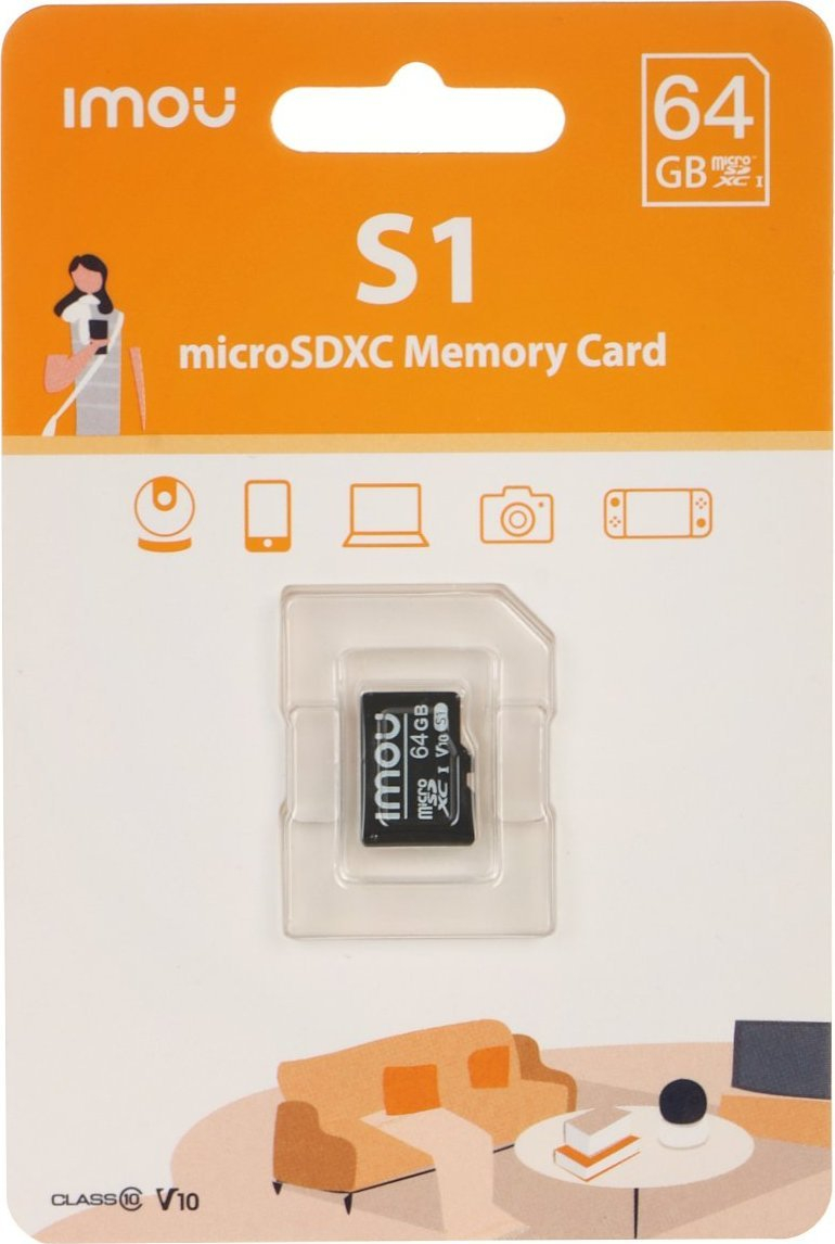 Kartë memorike IMOU S1 MicroSDXC, 64GB, Class 10 U1 V10