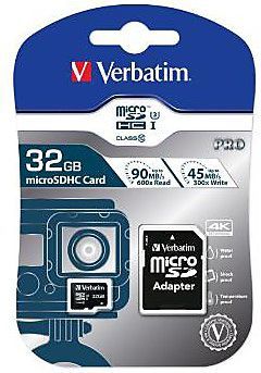 Memorie Verbatim Pro MicroSDHC, 32 GB