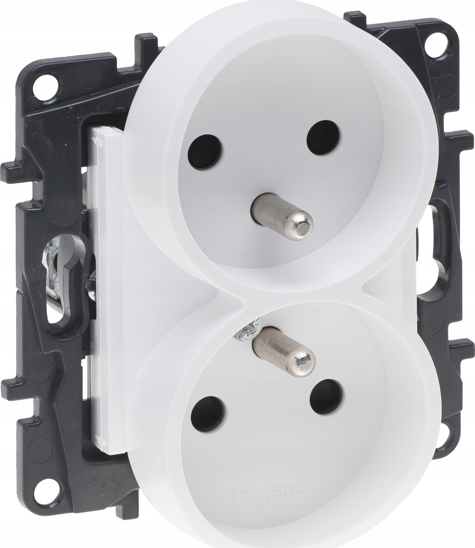 Prizë dyshe Legrand Niloe Step 2x2P+E, klema me vida, me roleta mbrojtëse, e bardhë